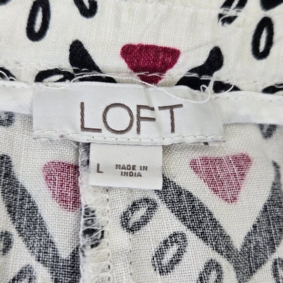 LOFT Size Large Linen Blend Pull On Shorts Elastic Drawstring Waistband Pockets - Picture 7 of 10